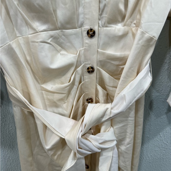 Antonio Melani NWT Women’s Size 10 Cream Button Down Collar Long Sleeve Midi - Picture 5 of 10